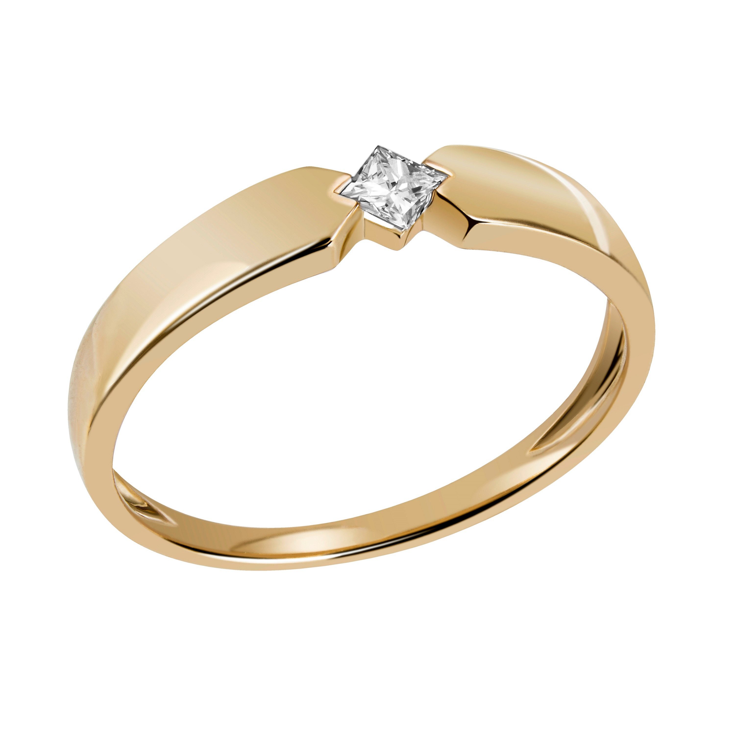 Firetti Fingerring Schmuck Geschenk Gold 585 Damenring Spannring-Optik Kissen Solitär