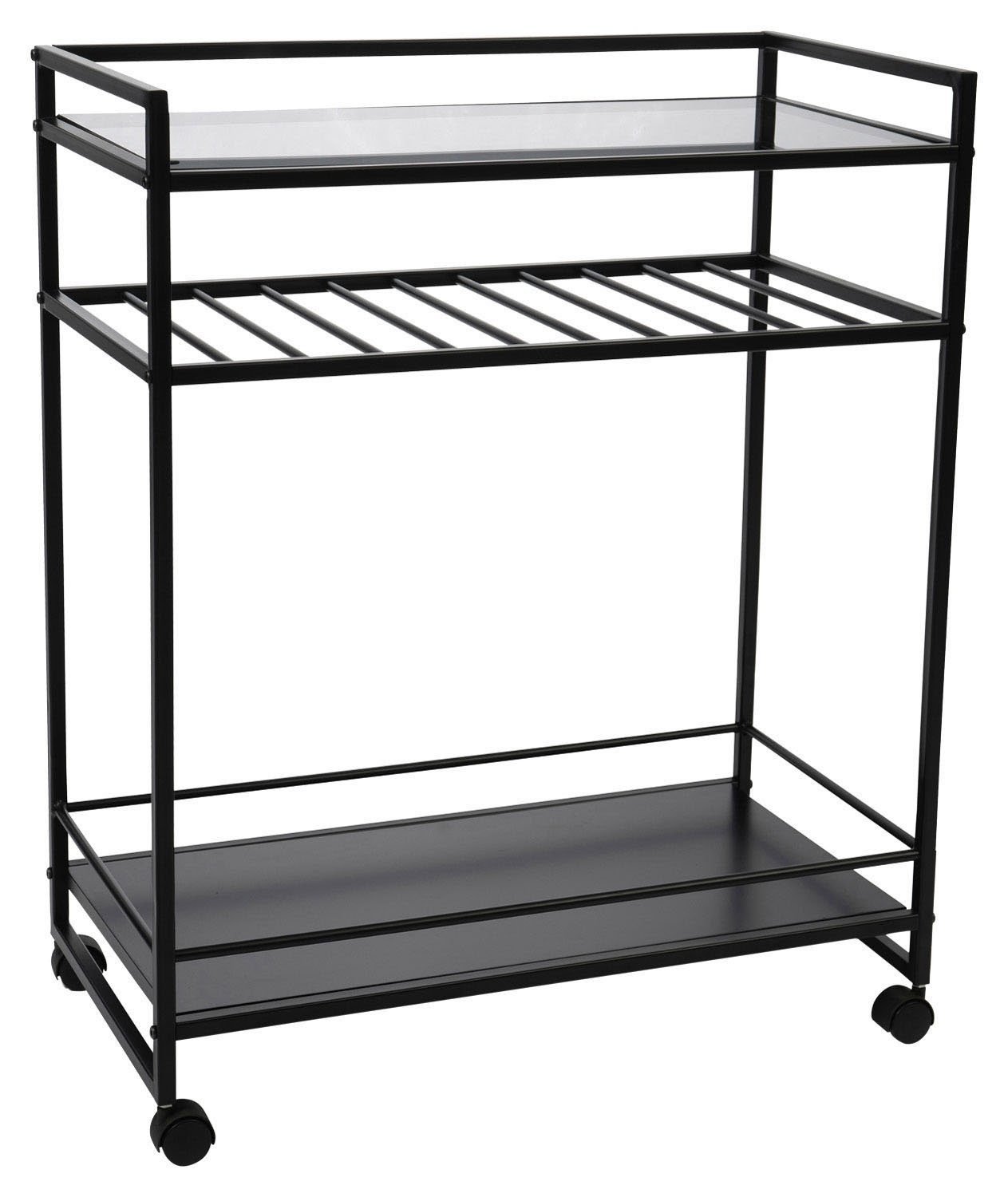 M2 Kollektion Regalwagen Barwagen BERLIN, Schwarz, Metall, B 70 cm x H 86 c günstig online kaufen