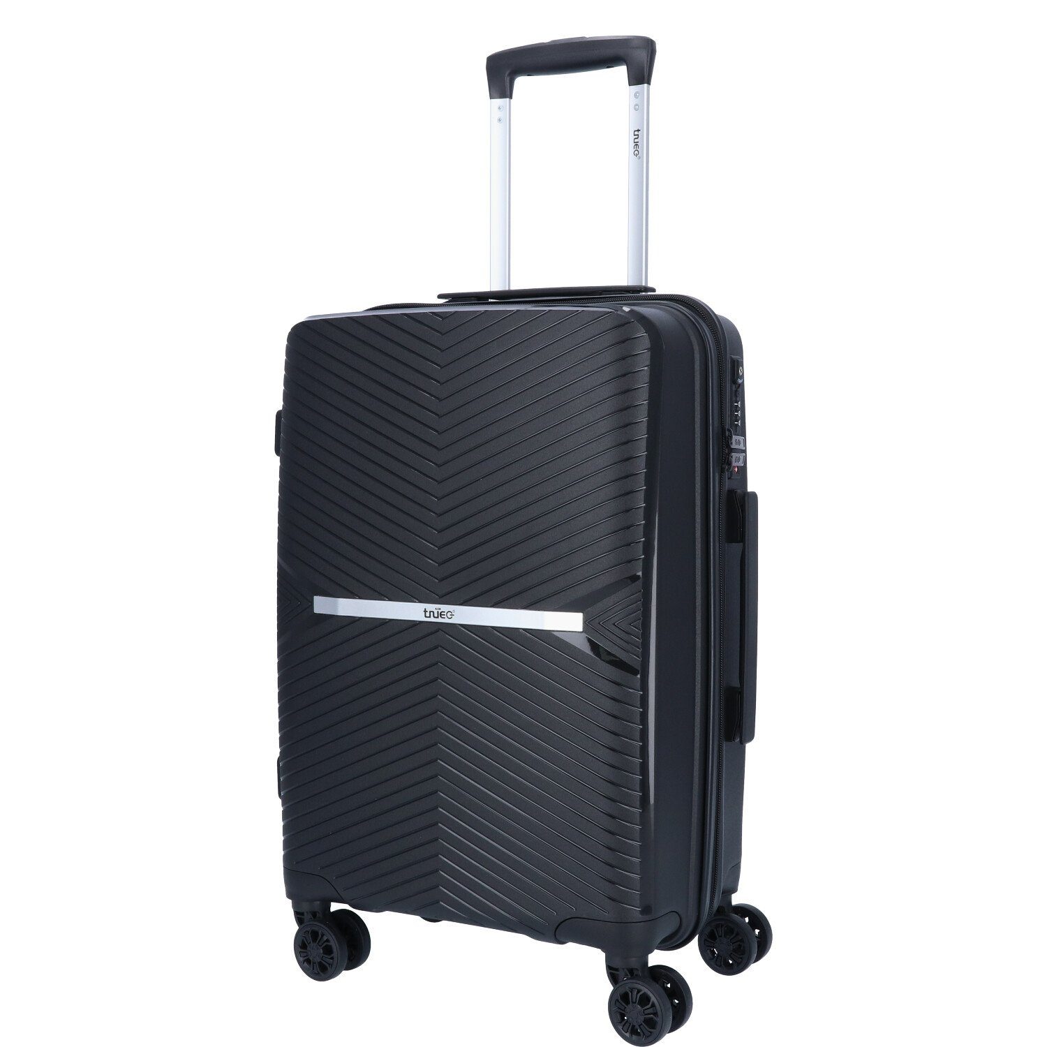 TheTrueC Koffer TheTrueC 4-Rad Trolley 55cm Venedig schwarz, 4 Rollen Rollen