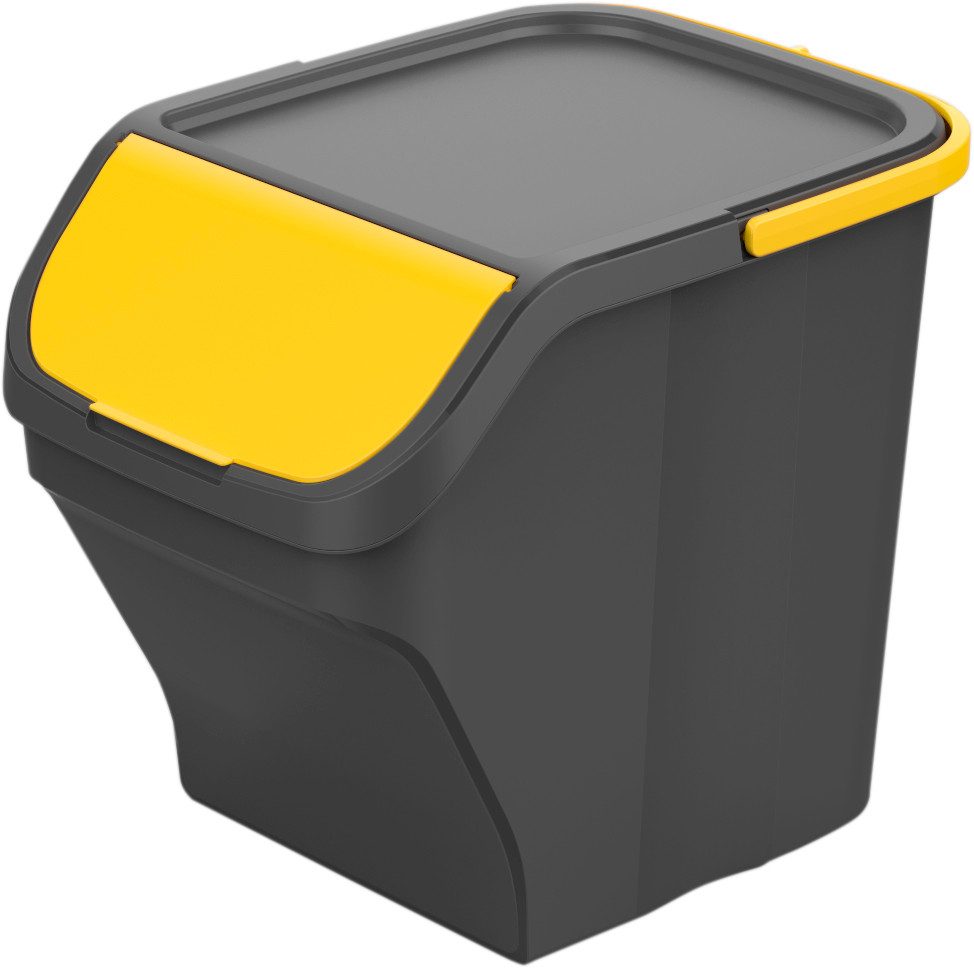 Gardissimo Mülltrennsystem Stack gelb Mülleimer Mülltrenner Abfalleimer Müllsortierer 25 Liter, 25 Liter Fassungsvermögen / stapelbar