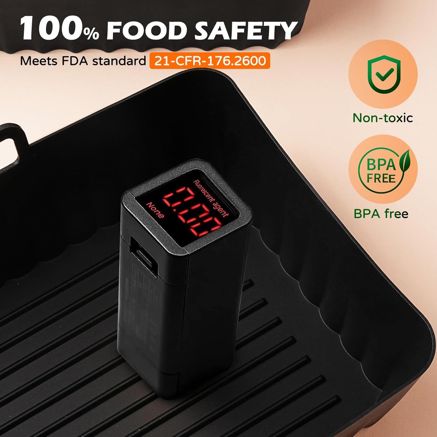 TUWENA Silikonform Heißluftfritteuse Airfryer Zubehör Dual Zone Air Fryer, (14-tlg), für Ninja Foodi Max Dual Zone AF400EU AF300EU 7.6L-9.5L