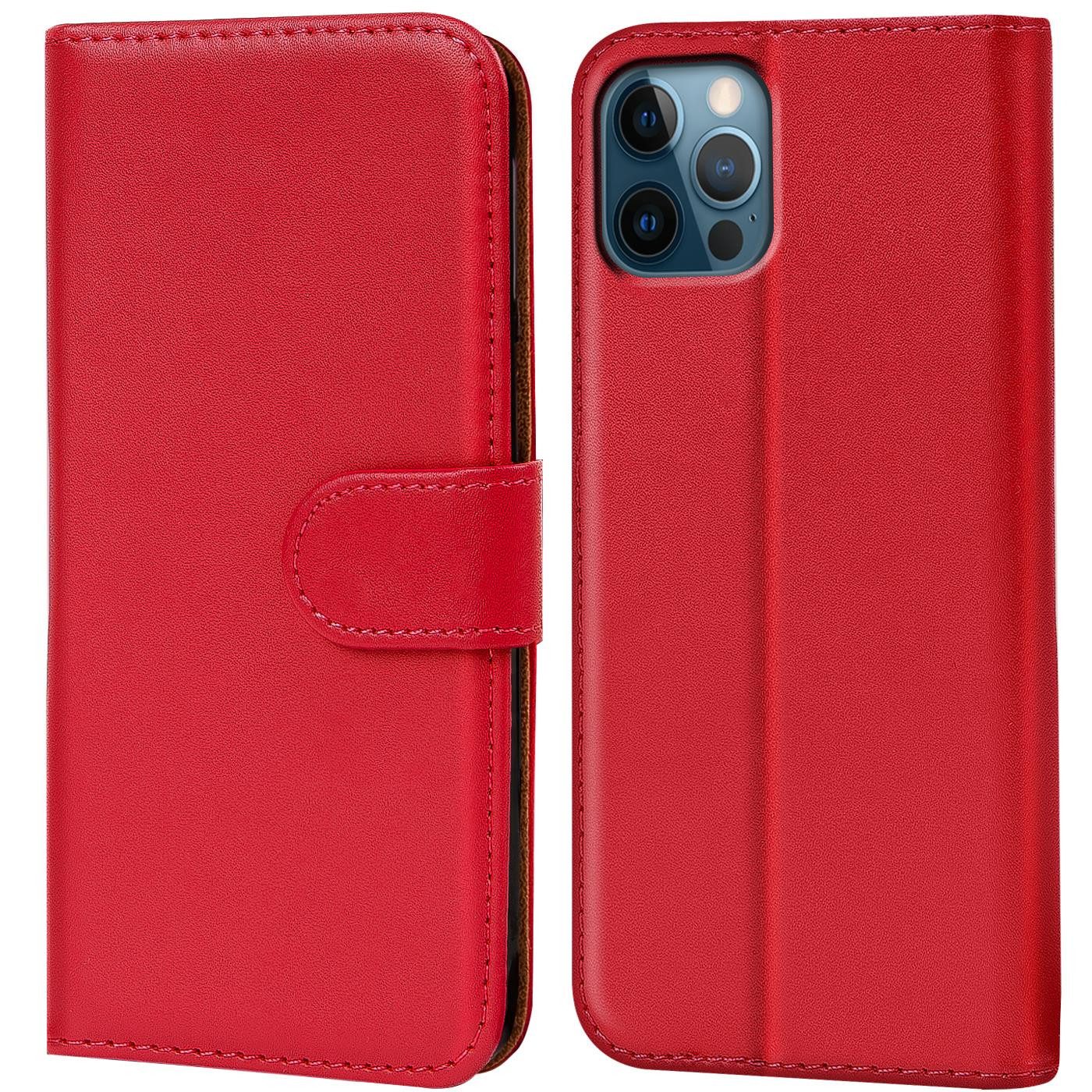 CoolGadget Handyhülle Book Case Handy Tasche für Apple iPhone 12 / 12 Pro 6,1 Zoll, Hülle Klapphülle Flip Cover für iPhone 12, iPhone 12 Pro Schutzhülle