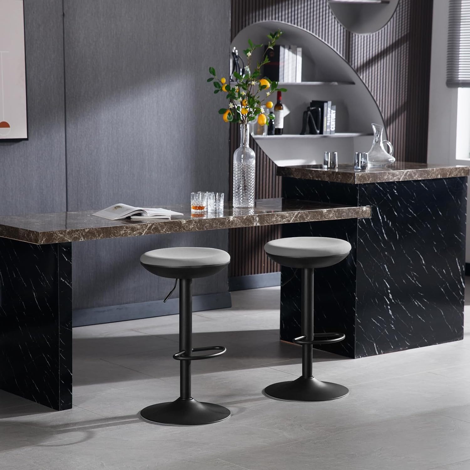 Woltu Barhocker (2 St), mit Fußstütze Metallgestell, höhenverstellbar drehb günstig online kaufen