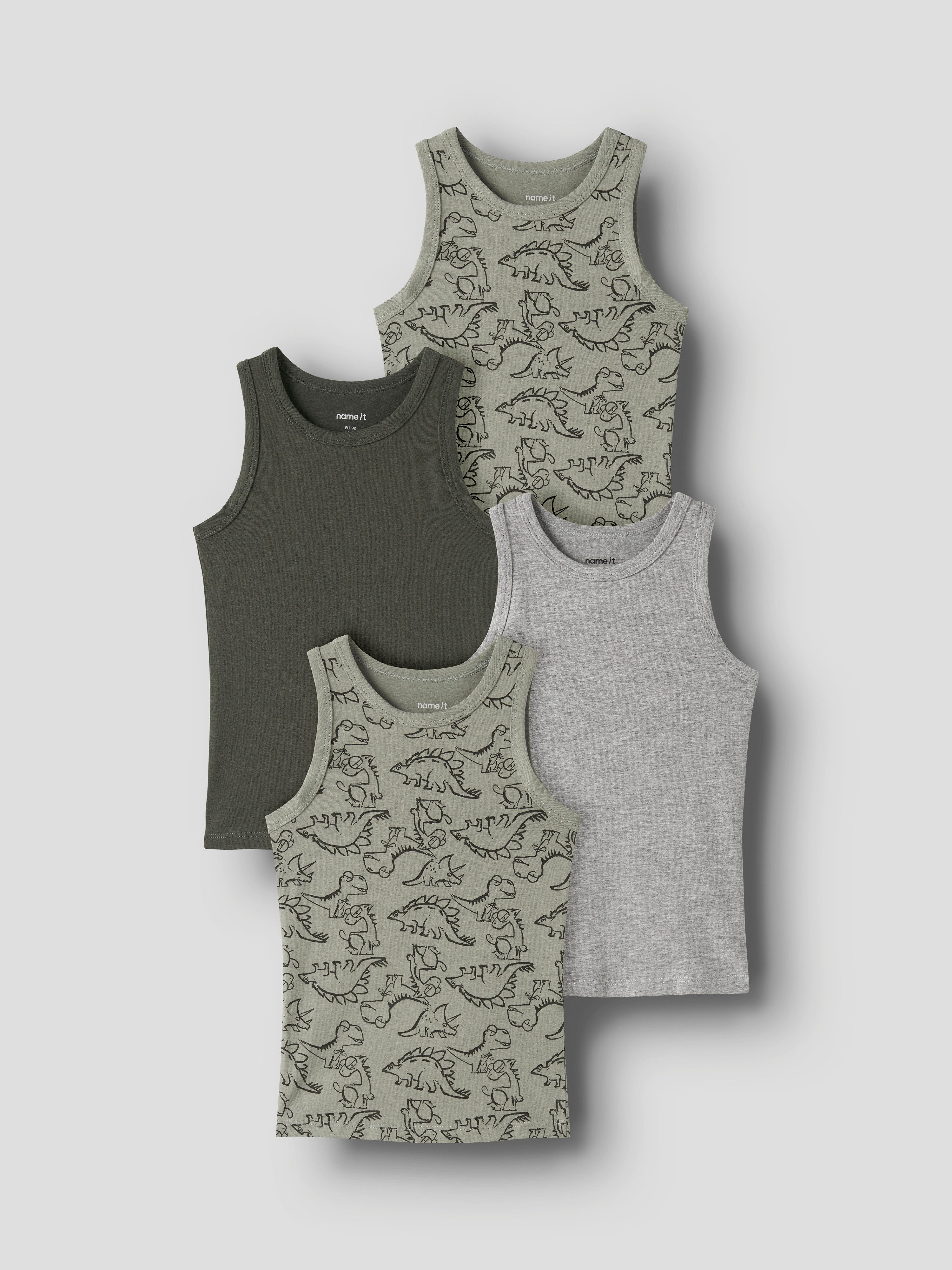 Name It Unterhemd NKMTANK für Jungen mit Streifen im 4er-Pack (Packung, 4-St) gestreift, casual, regular fit, Baumwollmischung, Rundhals