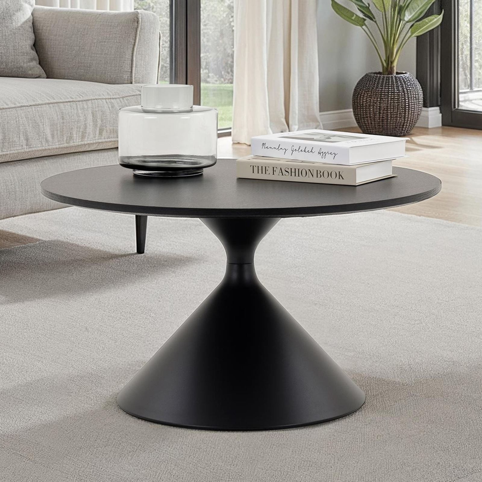 IDIMEX Couchtisch ISOMA, runder Beistelltisch Ø70cm Holzoptik & Metallgeste günstig online kaufen