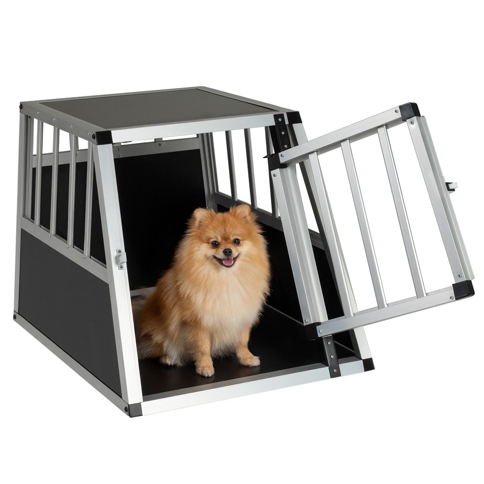 COSTWAY Tiertransportbox, Hundetransportbox, mit Tür, Hundekäfig, Reisebox