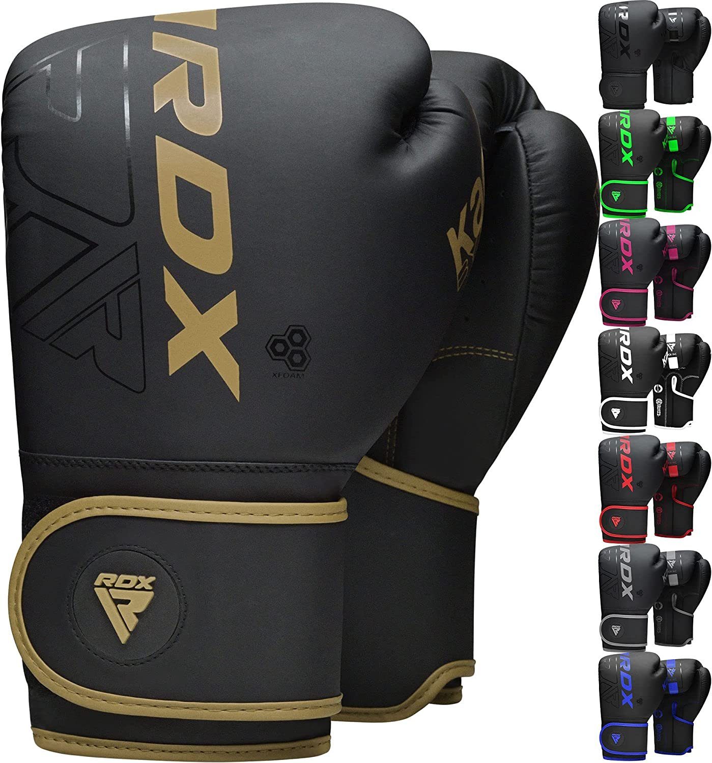 RDX Sports Boxhandschuhe RDX Boxhandschuhe, Muay Thai Kickboxing Sparring, Punching Handschuhe Golden