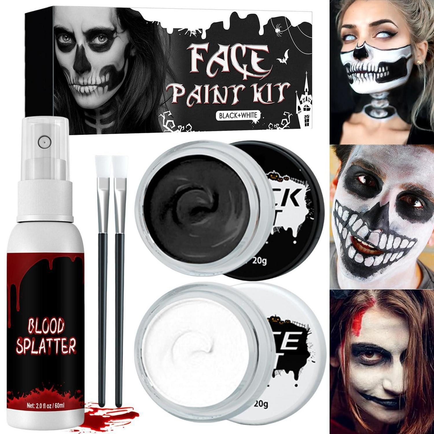 LuxusKollektion Theaterschminke Schminkset Halloween Schwarz Weiß Kinder Erwachsene