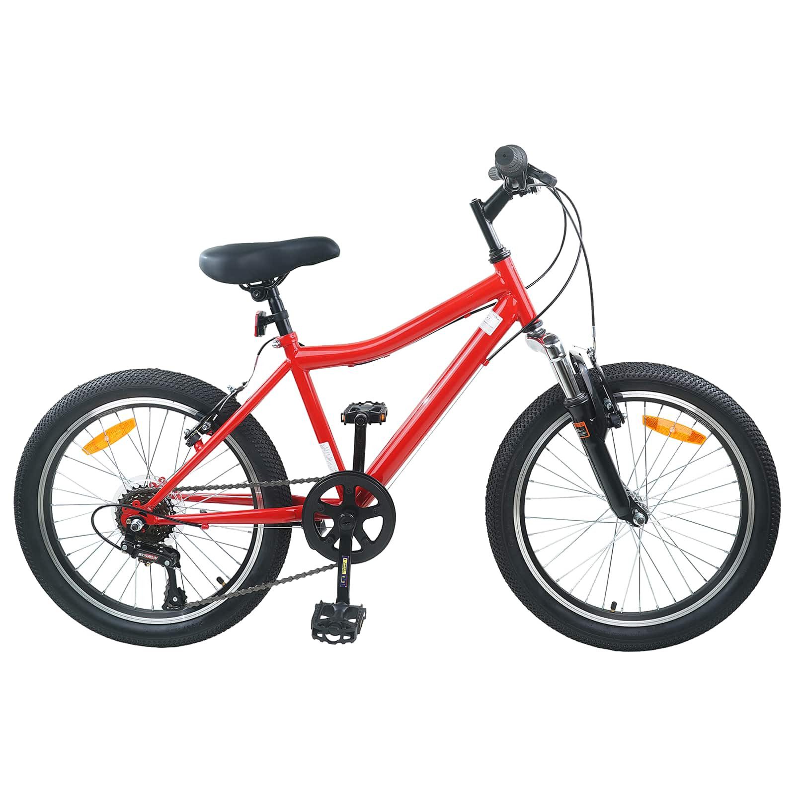 vidaXL Kinderfahrrad 137 x 54 x 79 cm Kinderfahrrad 20 Zoll 6-Speed für 6-11 Jahre alt Rot