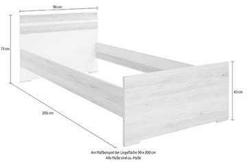 Wimex Holzbett Joker (1-tlg), mit Bettschubladen 90x200cm weiß beton