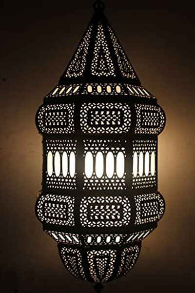 Marrakesch Orient & Mediterran Interior Deckenleuchte Orientalische Messing Lampe Pendelleuchte Gold Maghdir 88cm, ohne Leuchtmittel, Handarbeit