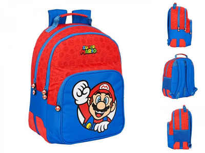 Super Mario Rucksack Super mario Kinder-Rucksack Super Mario Rot Blau 32 x 42 x 15 cm