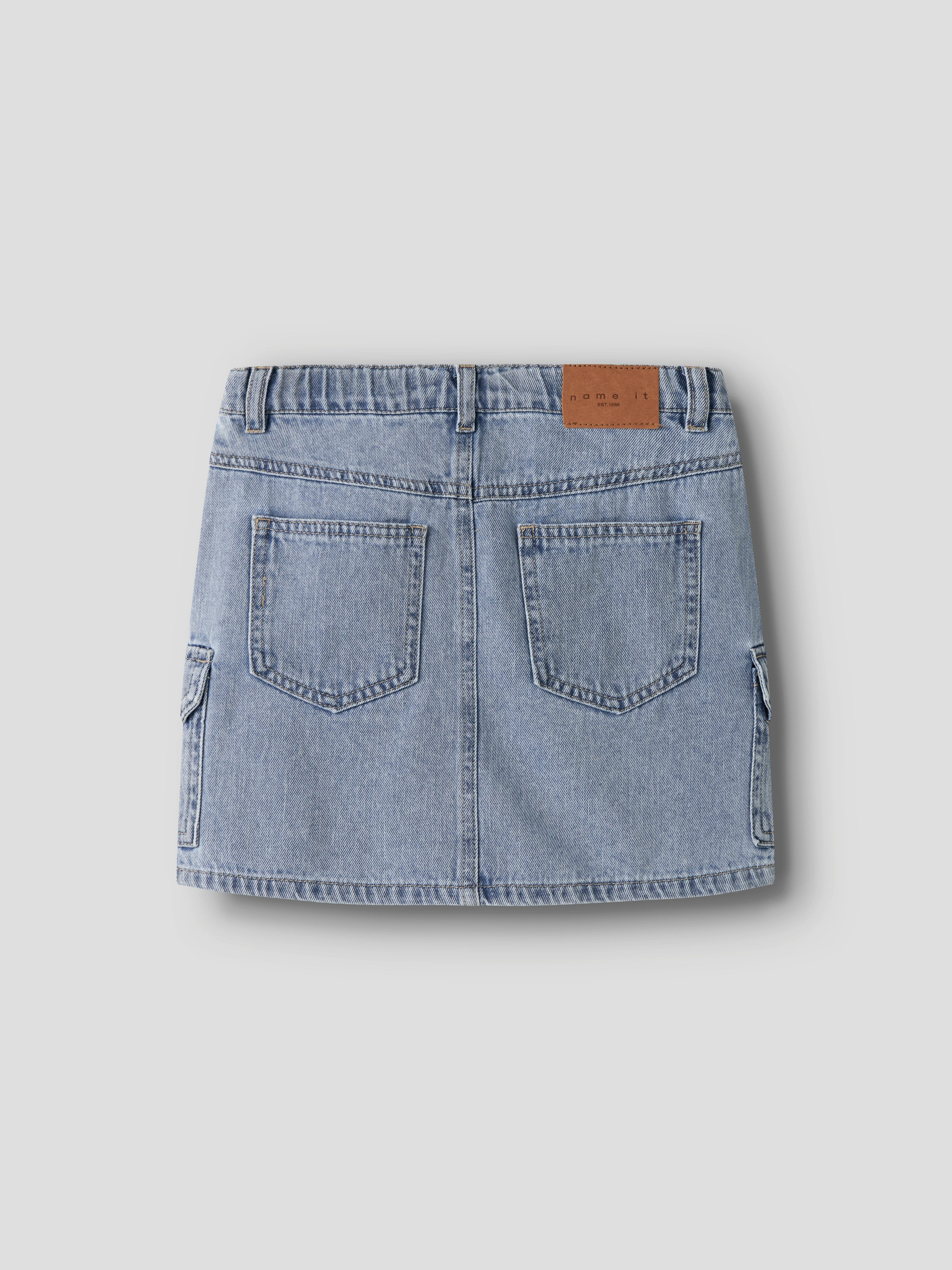 Name It Jeansrock NKFMELLA DNM CARGO SKIRT 2288-OV D Baumwolle, Cargotaschen, Used Look