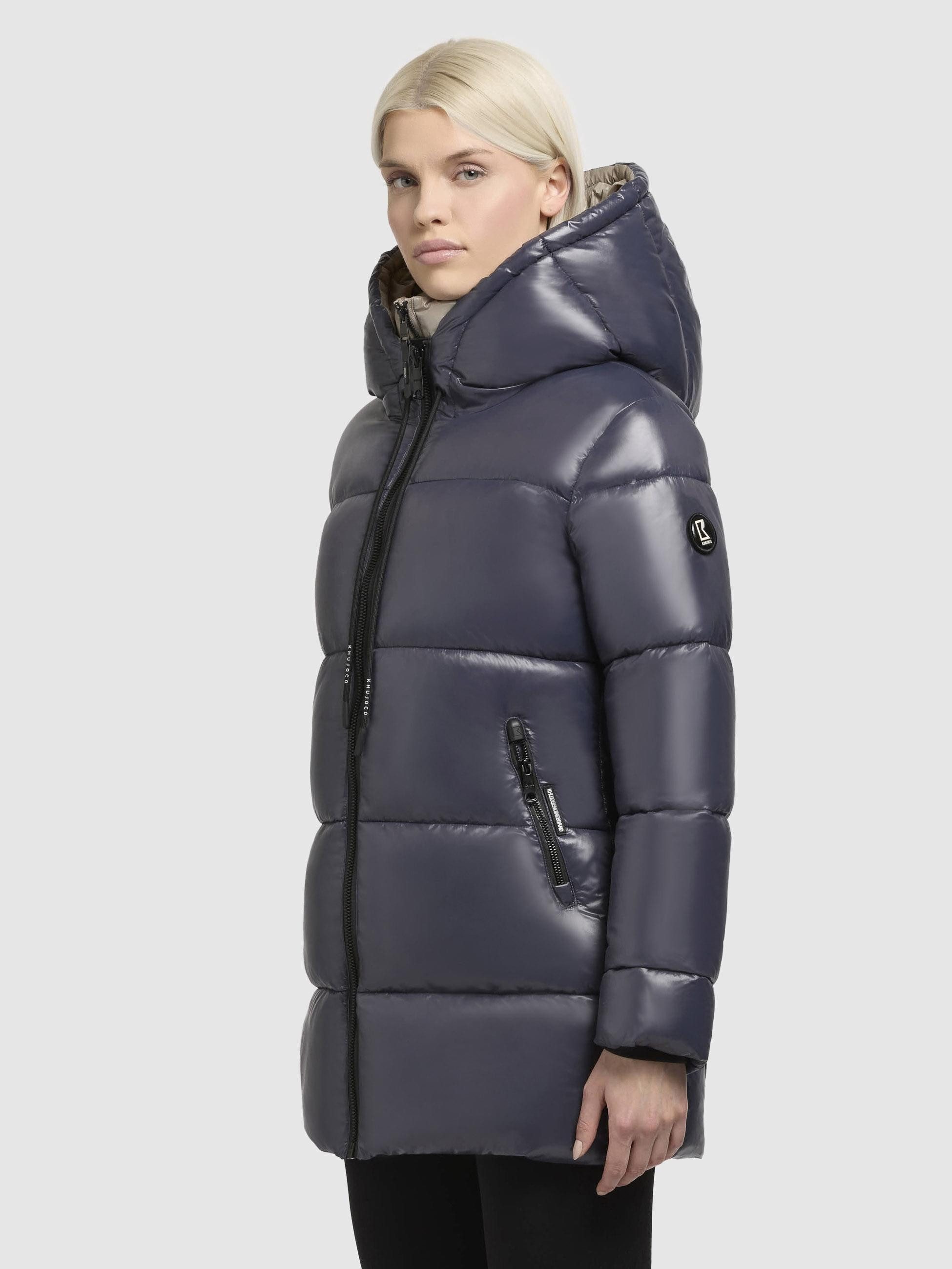 khujo Kurzmantel Grana-YM Glänzender kurzer gesteppter Damen Wintermantel