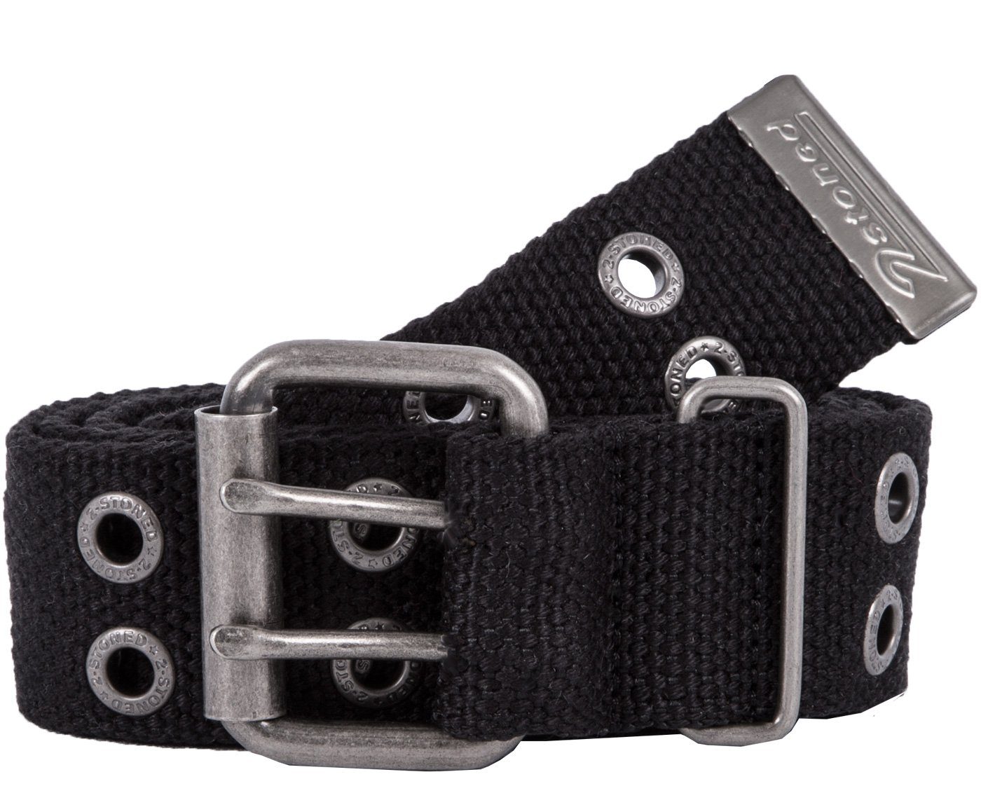 2Stoned Nietengürtel Stoffgürtel Unisex mit Dornschließe, 4 cm breit, 95 cm günstig online kaufen