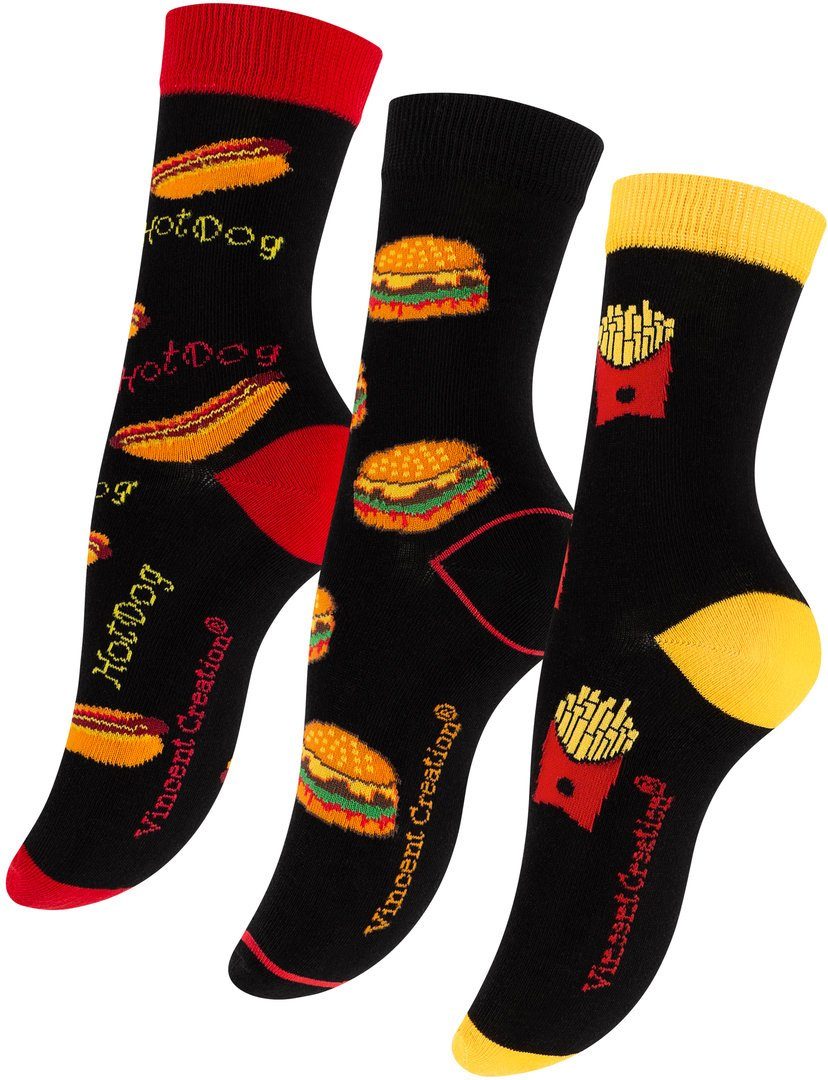 Vincent Creation® Socken (3-Paar) im Fast Food - Design