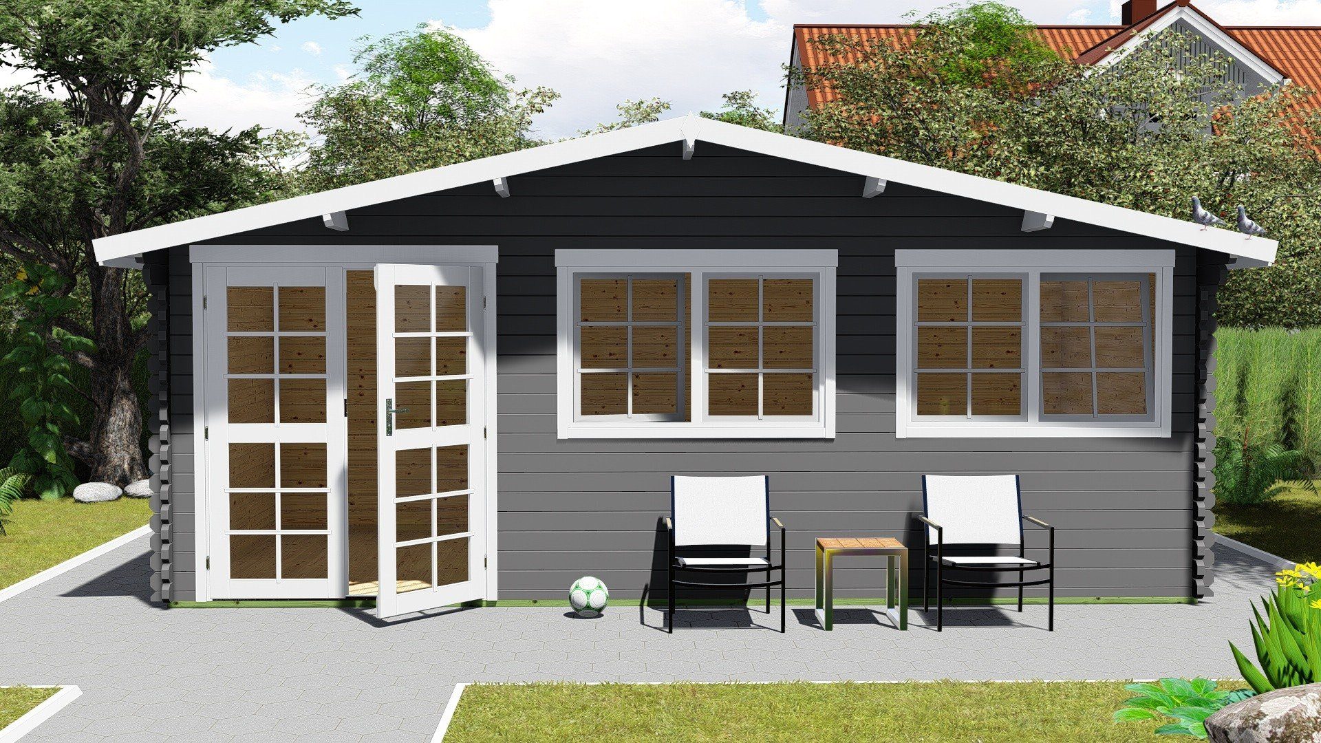 Finn Art Blockhaus Gartenhaus Norwegen 53 Holzhaus Blockbohlenhaus, BxT: 600x400 cm