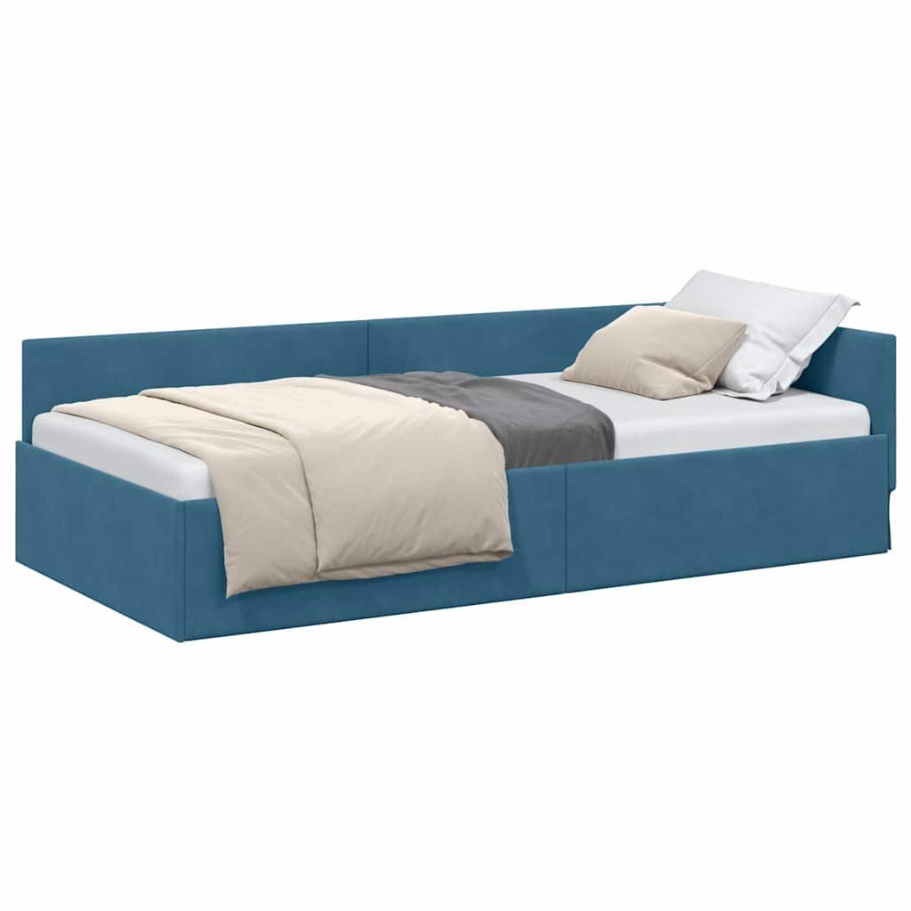 vidaXL Bett Eckbettgestell Blau 90 x günstig online kaufen