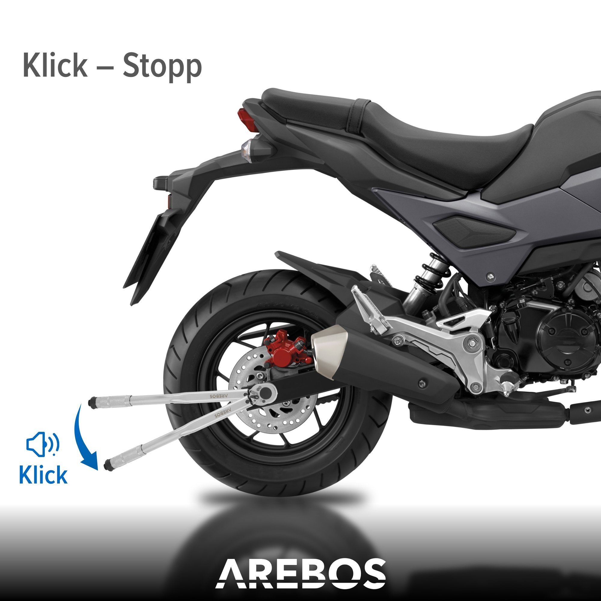 Arebos Precision Torque Wrench Socket Set 40–210 Nm, incl. Case & Accessories, 6-Piece Set, Ideal for DIY enthusiasts, car mechanics, bicycle and motorcycle maintenance.