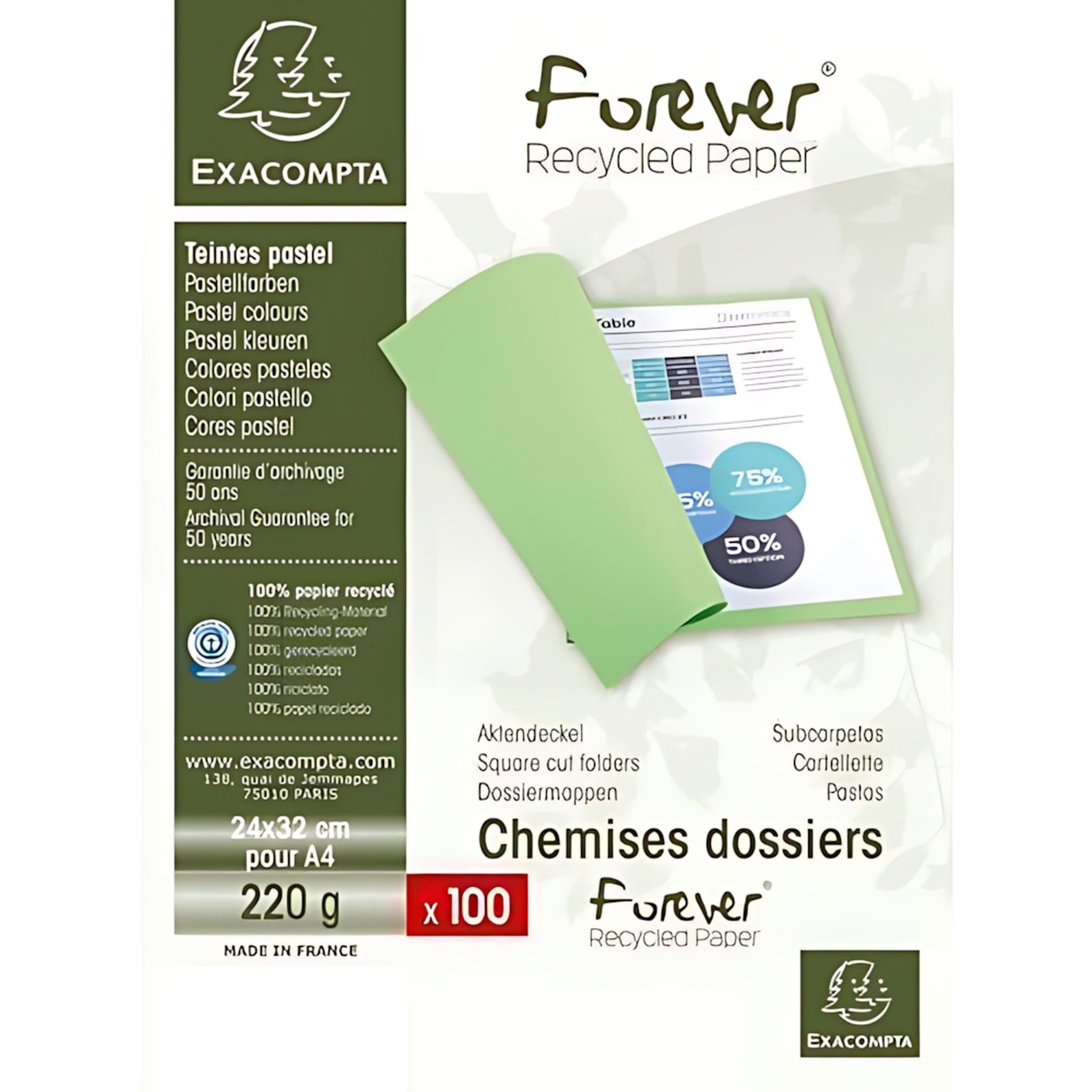 EXACOMPTA Hefter Exacompta AD A4 Forever 220 100St grau