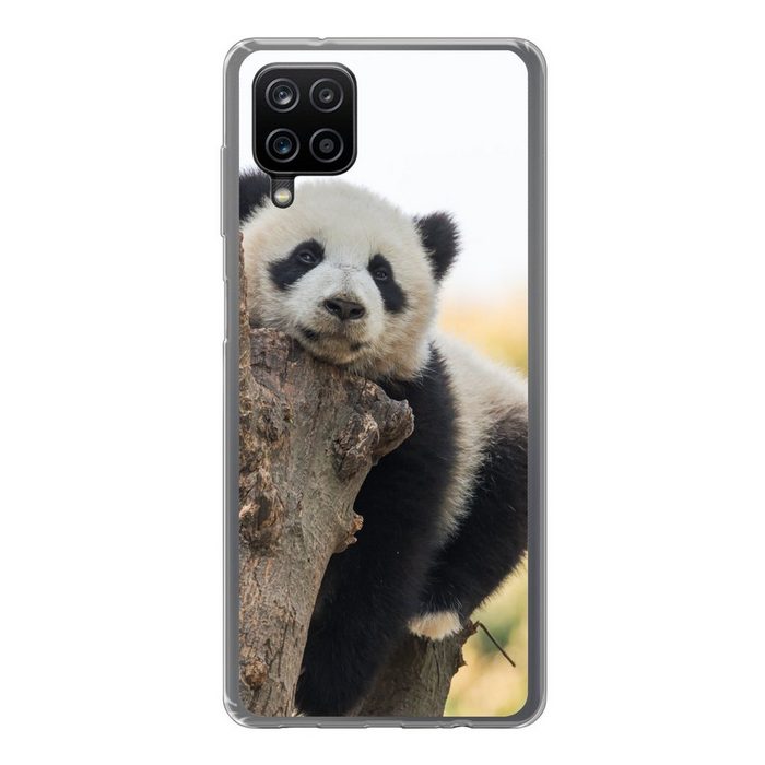 MuchoWow Handyhülle Panda - Baum - Licht Handyhülle Samsung Galaxy A12 Smartphone-Bumper Print Handy