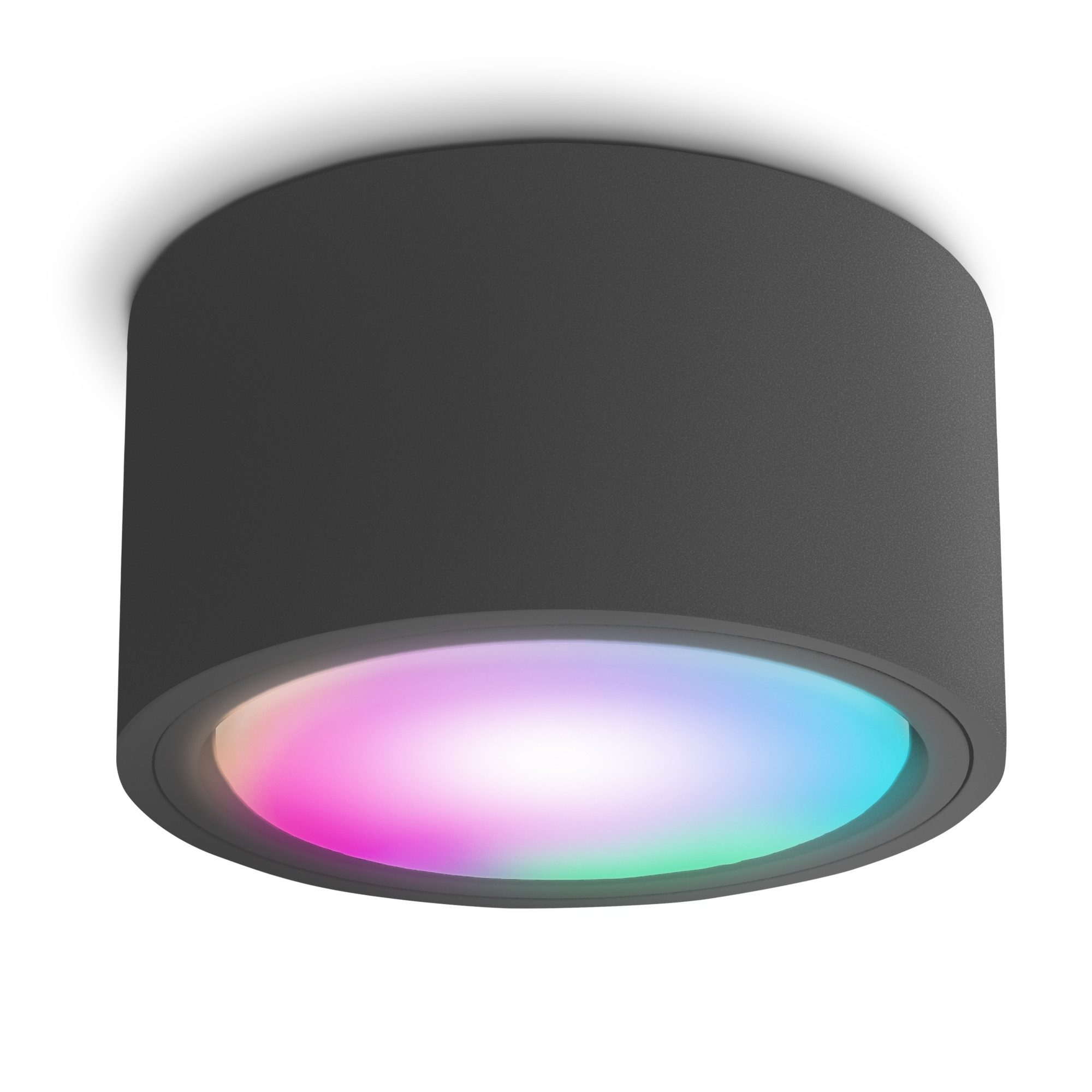 SSC-LUXon LED Aufbaustrahler CELI-X Decken Aufbauspot flach anthrazit rund mit Smart WLAN RGB LED, RGB & Weißtöne