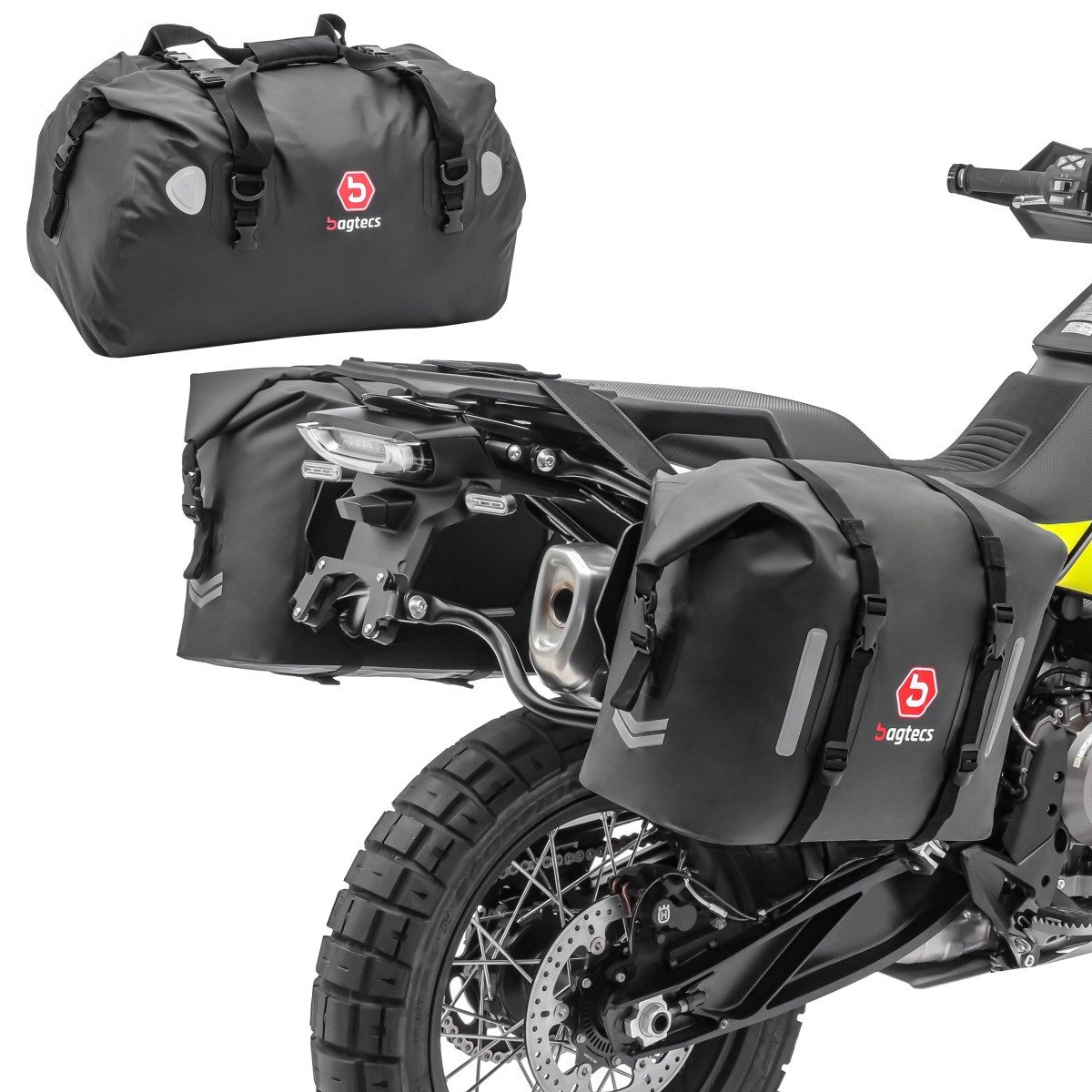 Reisetasche Motorrad Satteltaschen mit Hecktasche # WP8 + XF60 Drybag 120 Liter