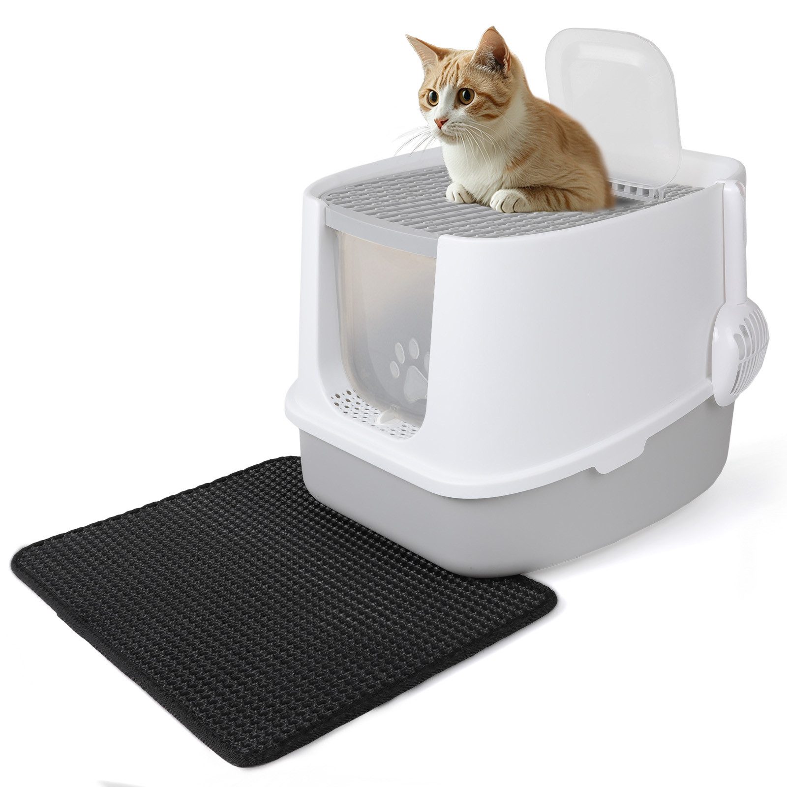 CALIYO Katzentoilette Katzenklo, Katzentoilette, mit Deckel, Schaufel und A günstig online kaufen