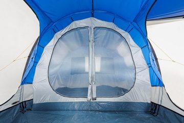 CampFeuer Tunnelzelt Zelt Smart für 4 Personen, Blau/Grau, Tunnelzelt 2000 mm Wassersäule, Personen: 4