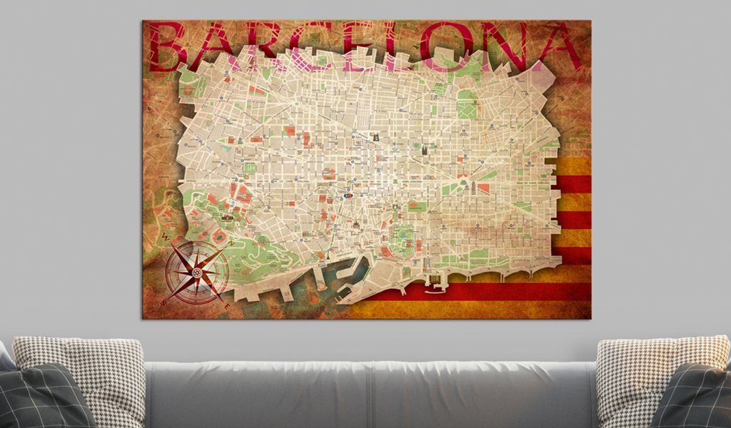 Map of Barcelona Map] [Cork Pinnwand Artgeist