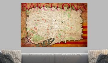 Artgeist Pinnwand Map of Barcelona [Cork Map]