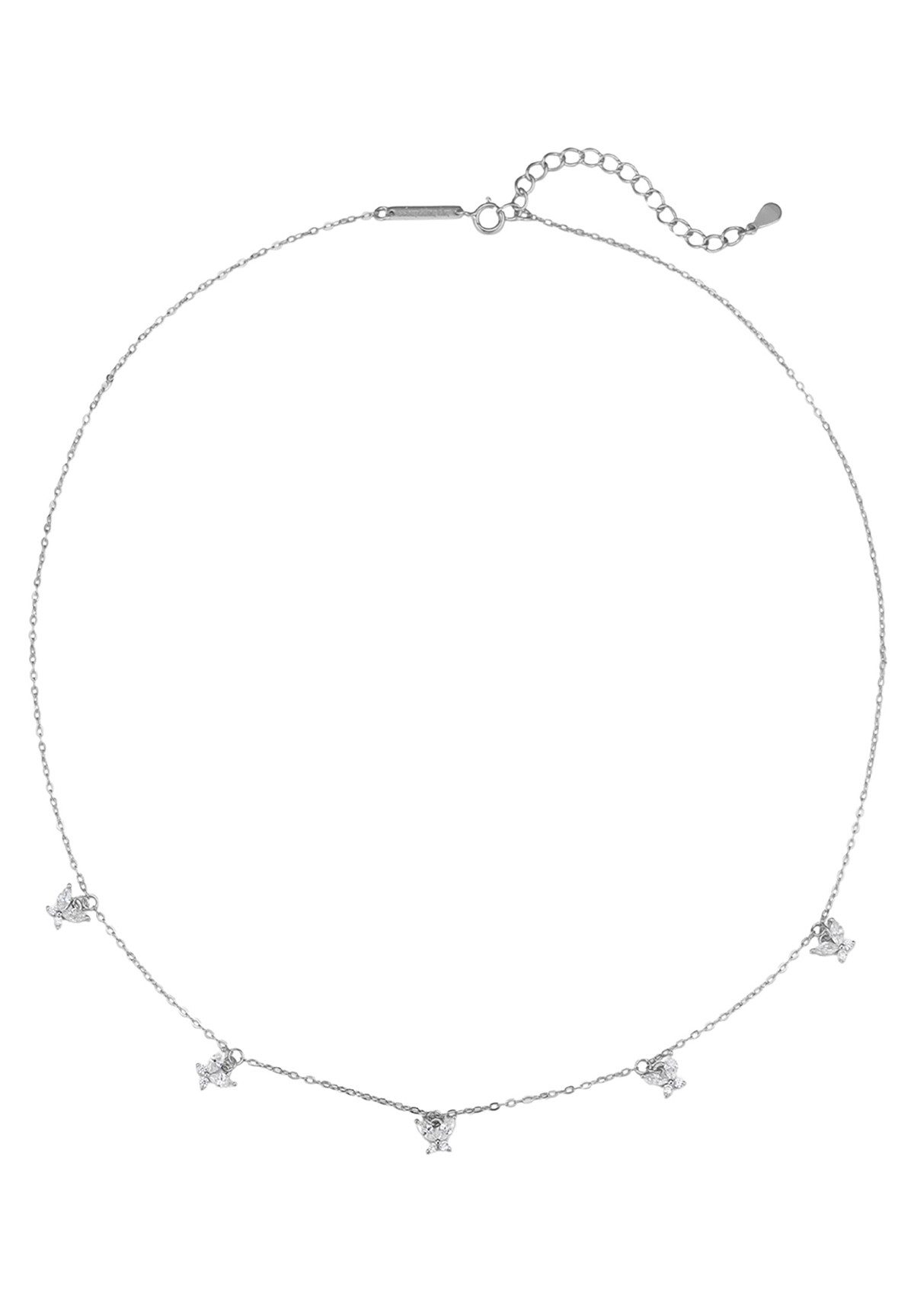 Hey Happiness Kette mit Anhänger Schmetterling Kristall, Kette Silber 925 Damen, Zirkonia Halskette 18K Roségold Gold vergoldet, Brautschmuck – Bild 5 von 5