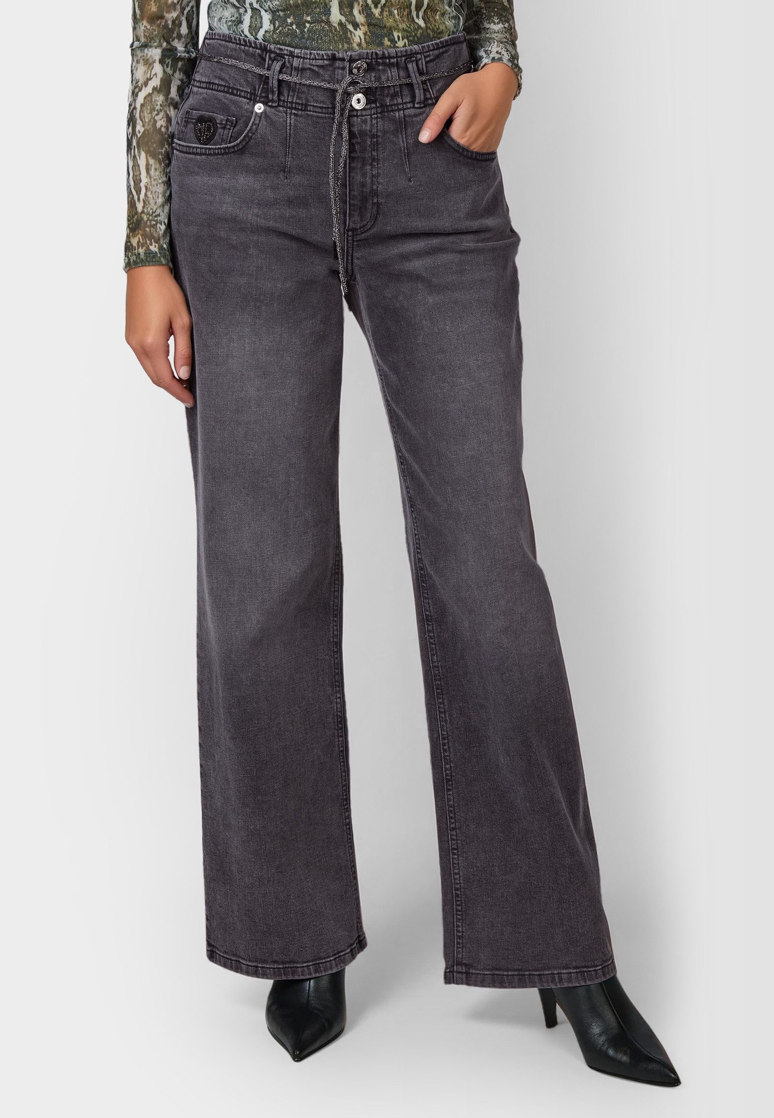 MARC AUREL Weite Jeans mit Schmuckkordel günstig online kaufen