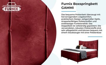 Furnix Boxspringbett GAMMI 140x200 mit 2 Bettkasten & Topper & Zierfüßen Auswahl, hochwertige, strapazierfähige Polsterstoffe, Made in Europe