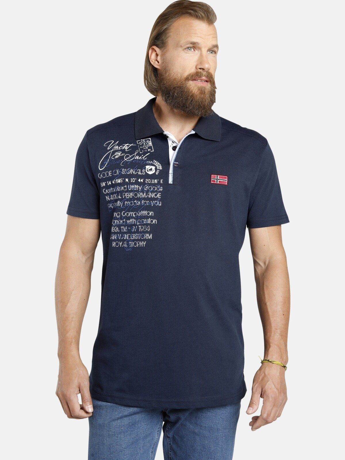 Jan Vanderstorm Poloshirt JANO aus weicher Jersey-Qualität