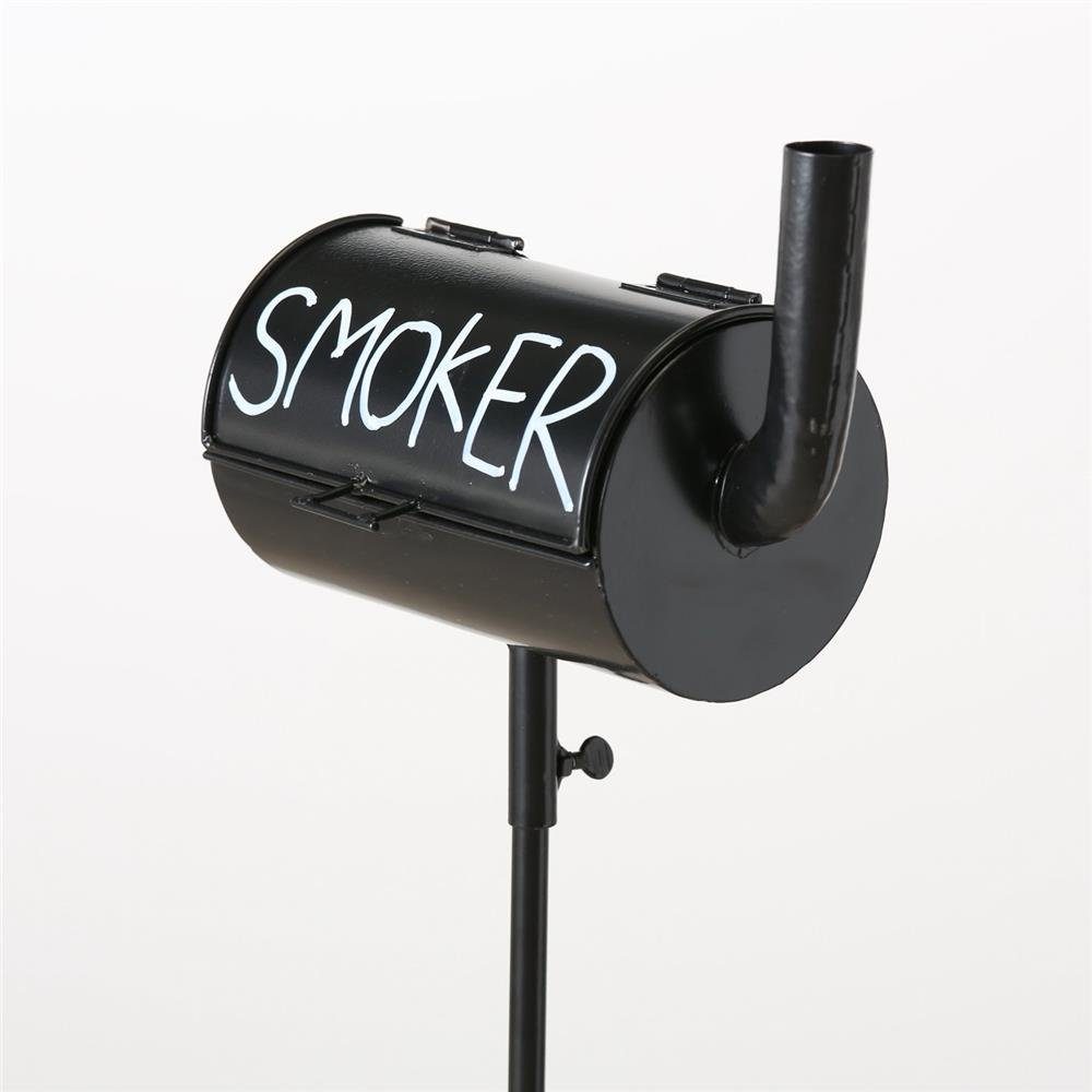 BOLTZE Aschenbecher Smoker, 20 Garten den Schwarz, x Bodenstiel Metall, 10 cm, mit für aus