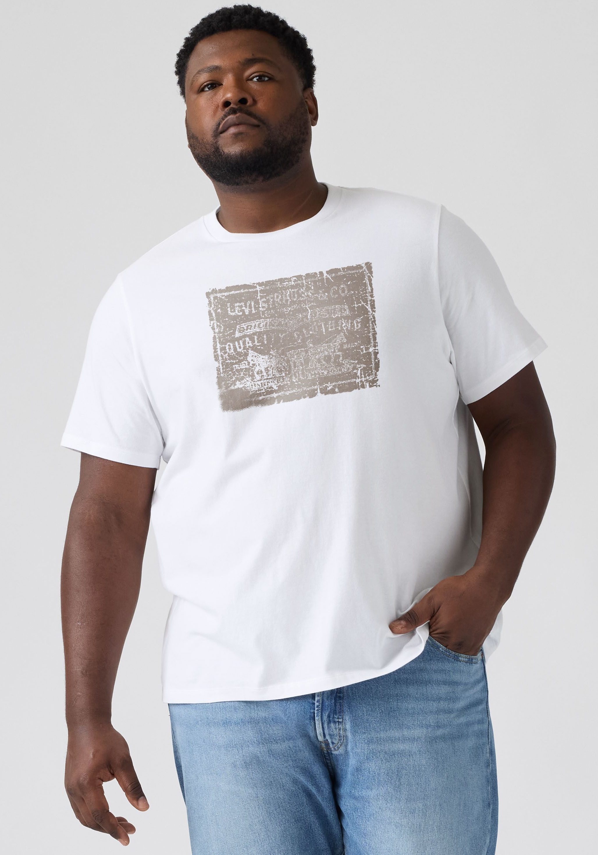 Levi's® Plus T-Shirt LSE B&T BIG GRAPHIC TEE mit Logostickerei auf der Brust