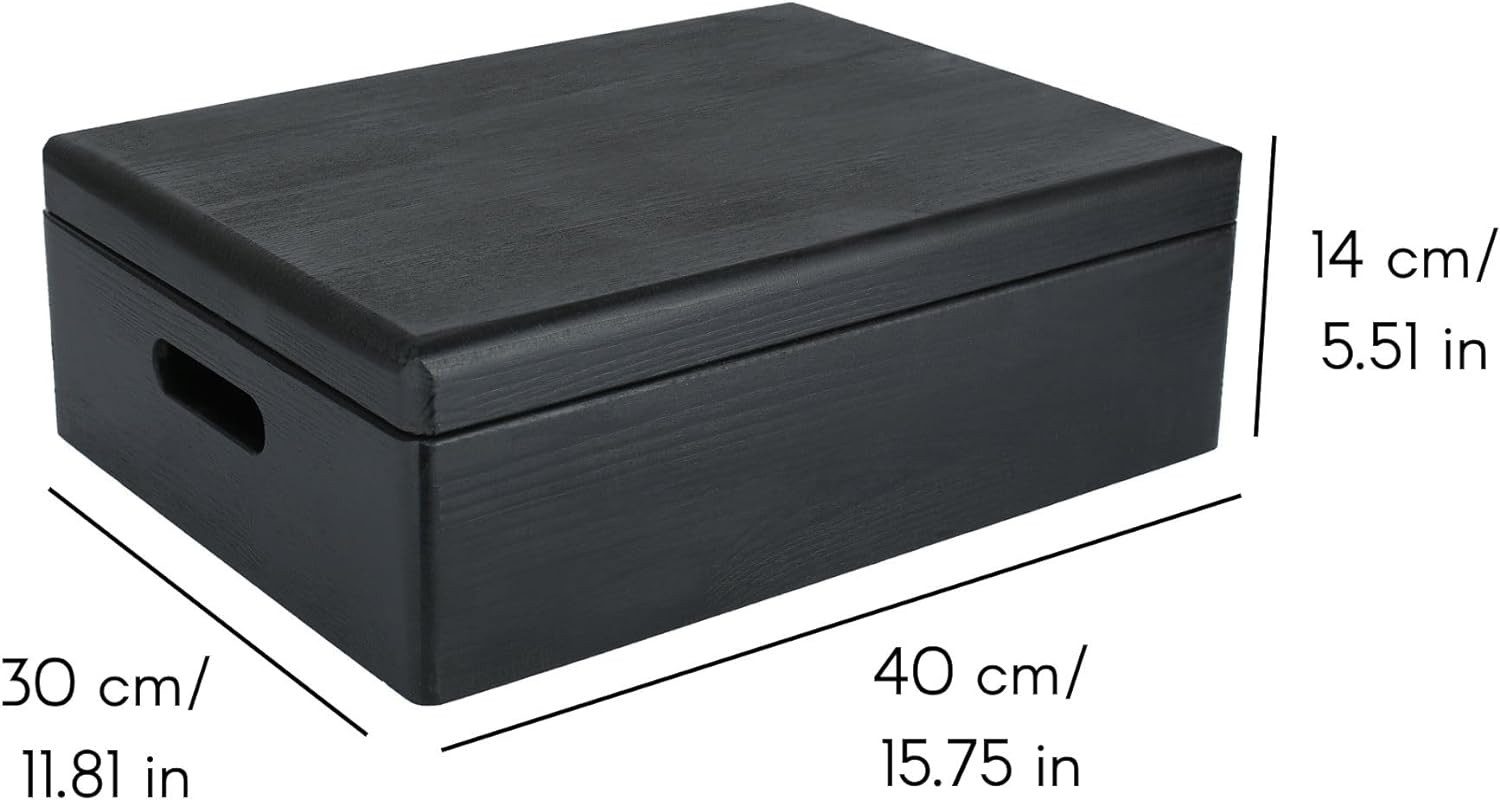 Creative Deco Holzkiste Große mit Deckel 40x30x14 cm (1cm)