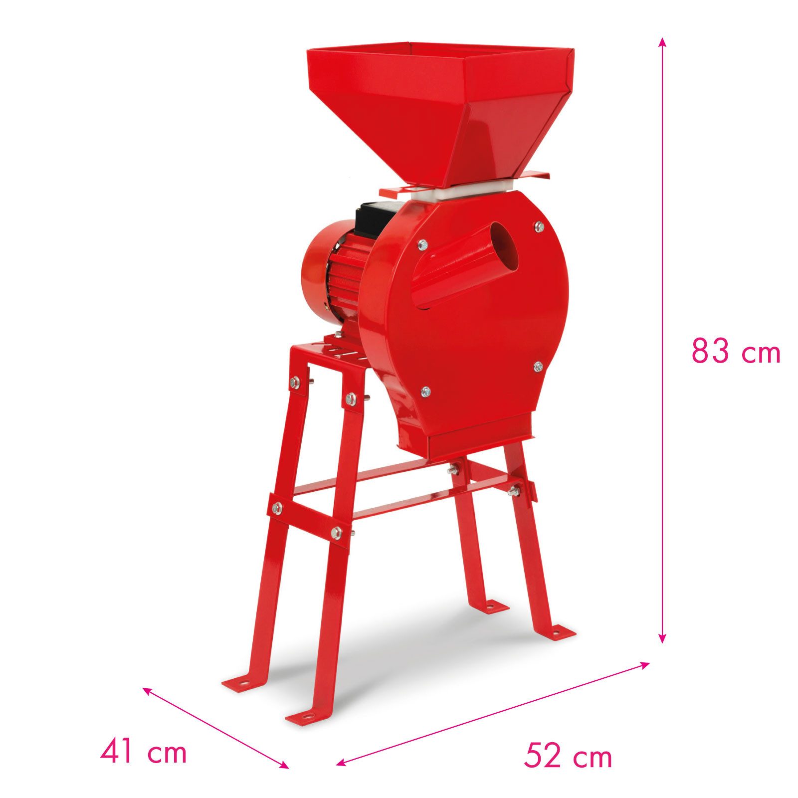 EBERTH Getreidemühle mit Untergestell Elektrisch, 1100 Watt Elektromotor, Durchsatzmenge 240 kg/h, Schrotmühle