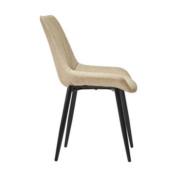 CLIPOP Esszimmerstuhl Küchenstuhl mit Rückenlehne (2er Set), Polsterstuhl aus Kunstleder