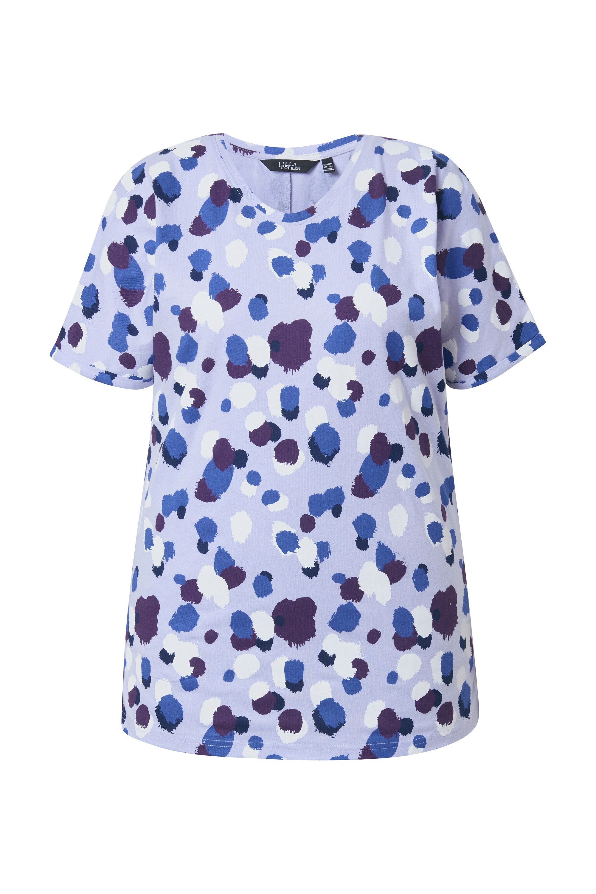 T-Shirt T-Shirt Tupfen Oversized Rundhals Halbarm