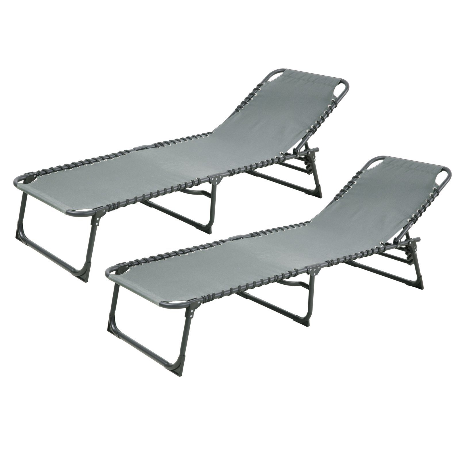 SVITA Gartenliege, Set, bestehend aus 2 Einzelliegen, hochwertiges Kunststoff, verstellbar