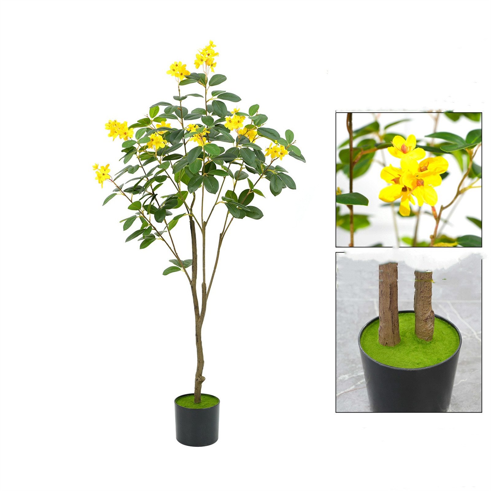 Kunstpflanze Künstlicher Baum, 4.3ft künstliche blühende Bäume, für Garten Zuhause