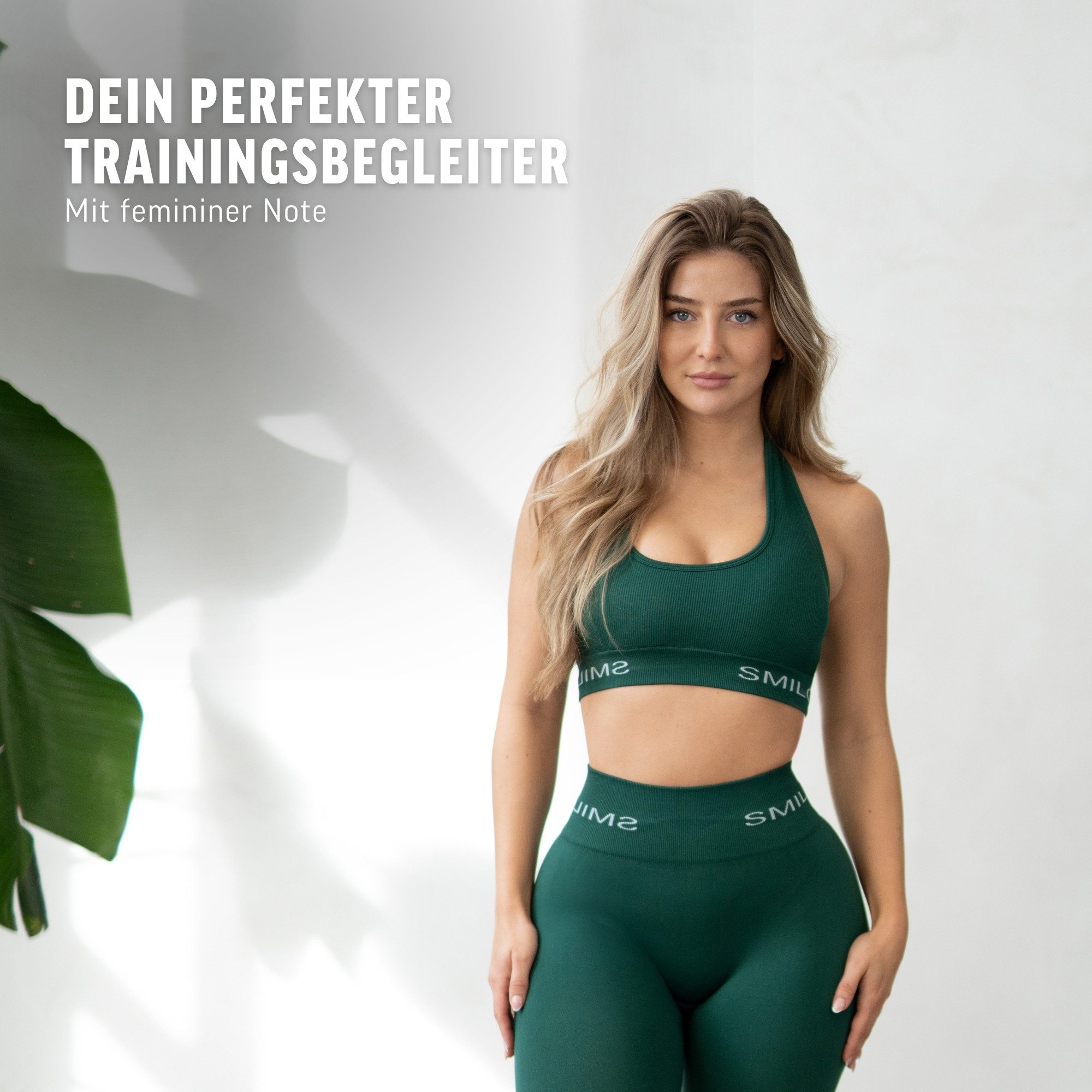 Smilodox Sport-BH Azura, Seamless Sport Top Rückenfrei Starker Halt Fitness Alltag Scrunch Bra ohne Bügel Atmungsaktiv Yoga Gym Bustier Schriftzug