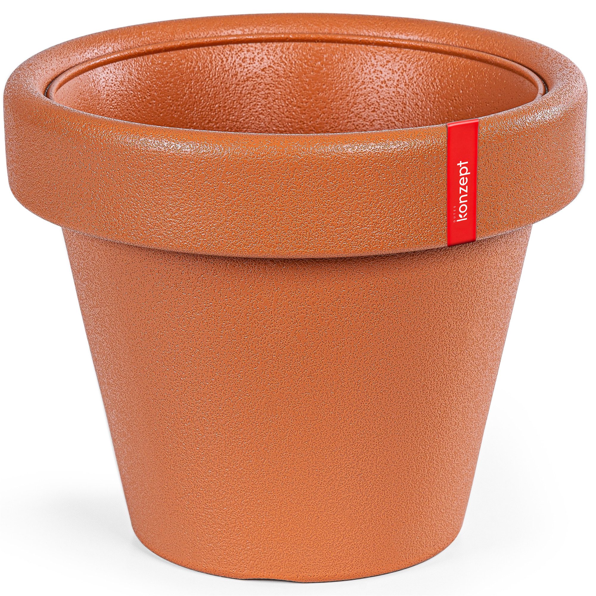 KONZEPT Übertopf 39 cm Durchmesser, H 33 cm, 20 L, aus Kunststoff in Stein-Optik, Großes Fassungsvermögen, Indoor, Outdoor, UV- & Wetterbeständig