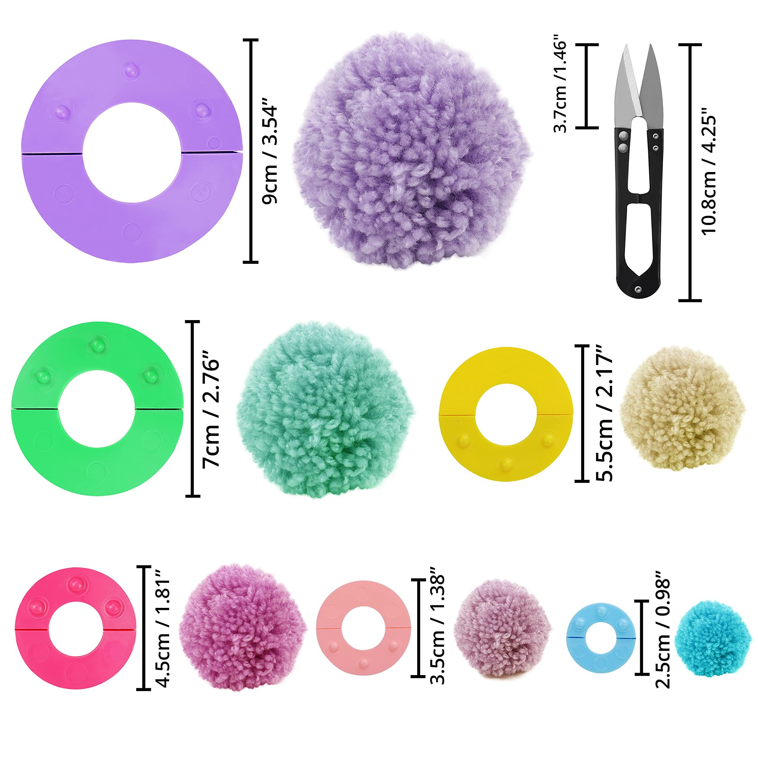 Thumbnail - Curtzy Streudeko Pom Pom Maker Set - 6 Größen - DIY Puschel Basteln, (6-tlg)