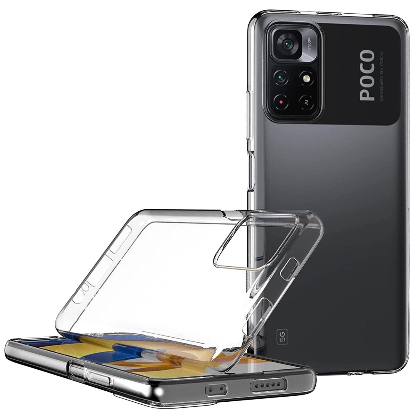CoolGadget Handyhülle Transparent Ultra Slim Case für Xiaomi Poco M4 Pro 5G 6,6 Zoll, Silikon Hülle Dünne Schutzhülle für Poco M4 Pro 5G Hülle