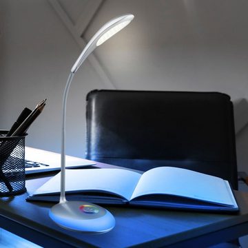 Globo LED Tischleuchte, LED-Leuchtmittel fest verbaut, Neutralweiß, Farbwechsel, Schreibtischleuchte Touch Farbwechsel Tischlampe Touch dimmbar