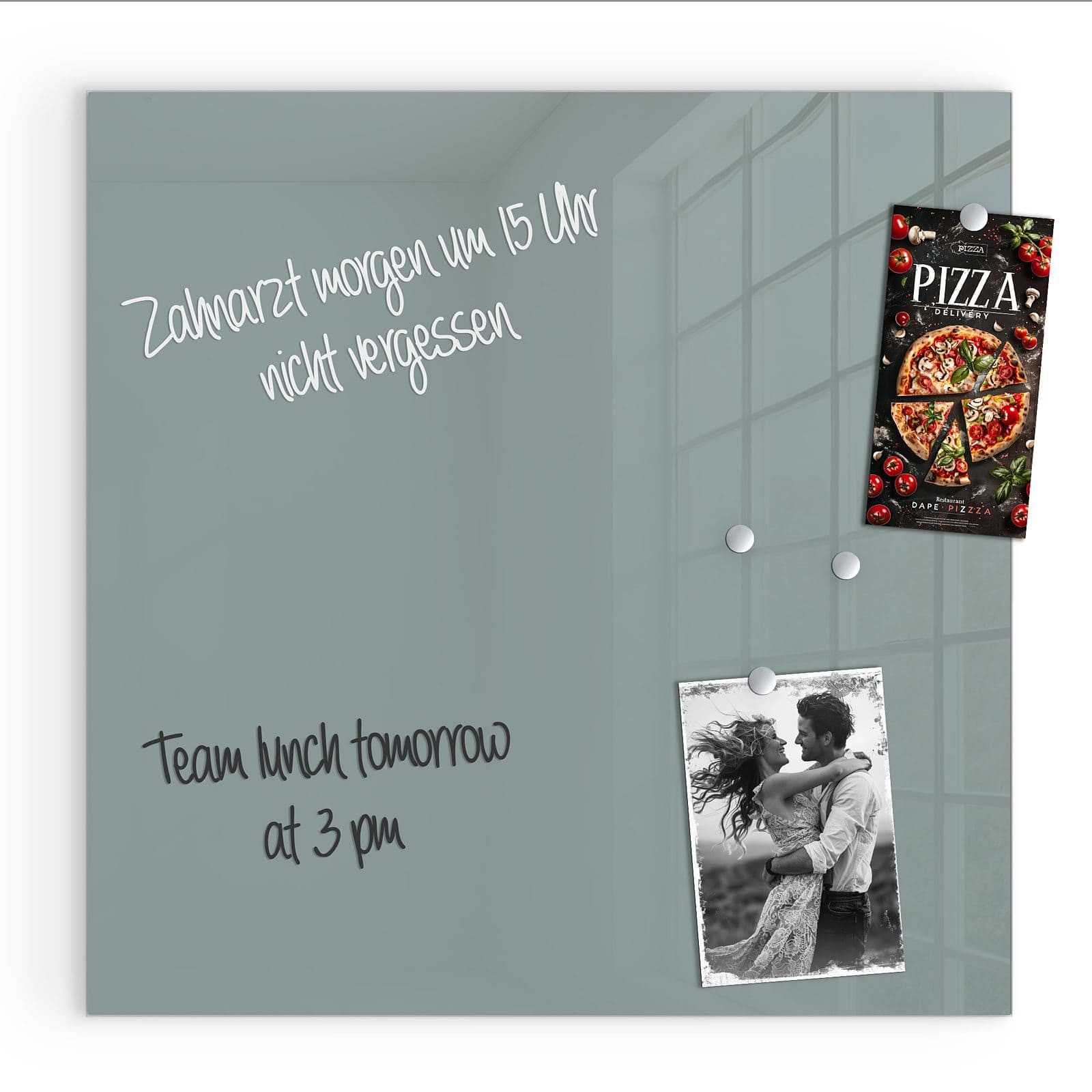 Primedeco Magnettafel Glas Grauer Hintergrund I Pinnwand Whiteboard beschre günstig online kaufen