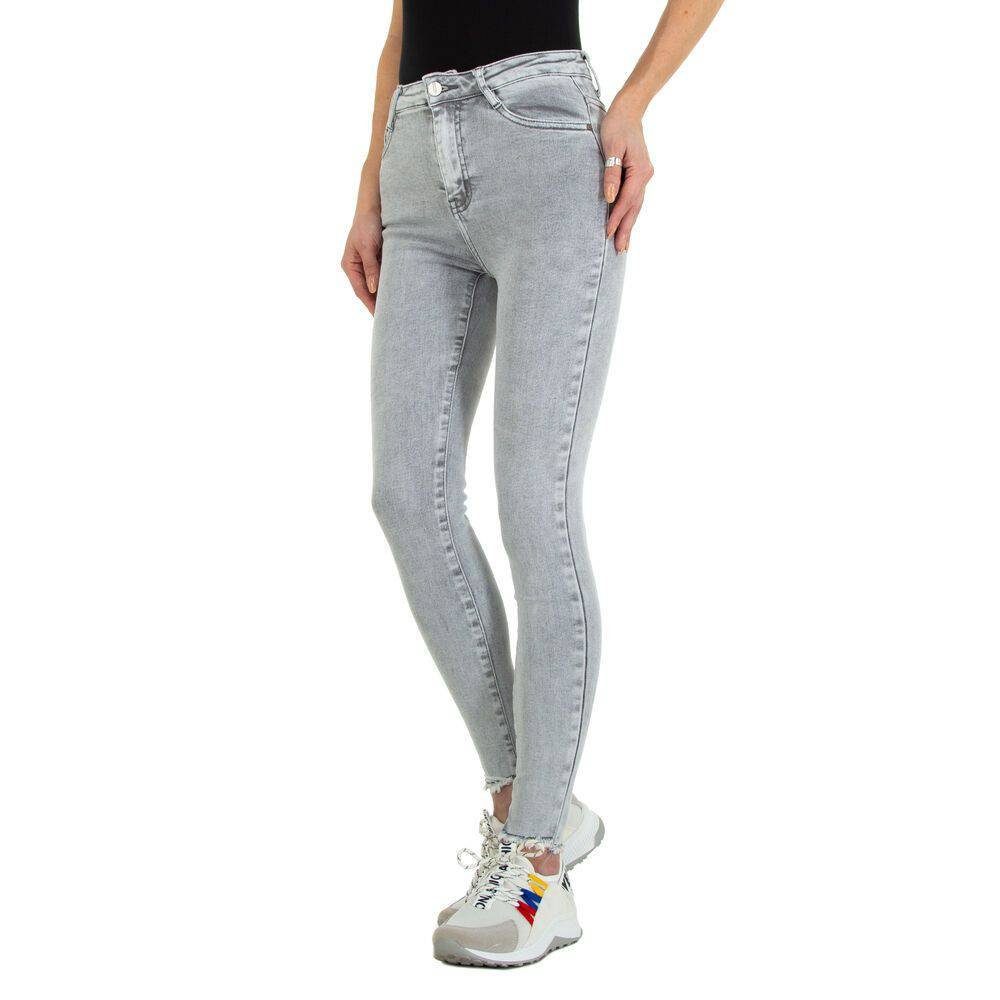 Grau Stretch Damen Freizeit in Ital-Design Skinny-fit-Jeans Jeans Skinny